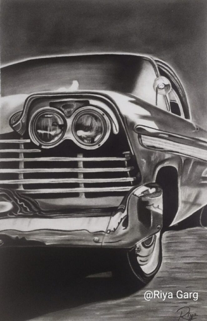 Wall decor Vintage car painting-https://thecanvaswall.com/