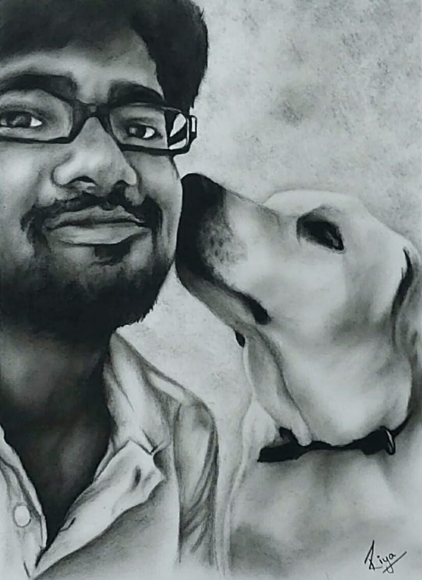 Hyper-realistic Charcoal Portrait Customer Order - https://thecanvaswall.com/