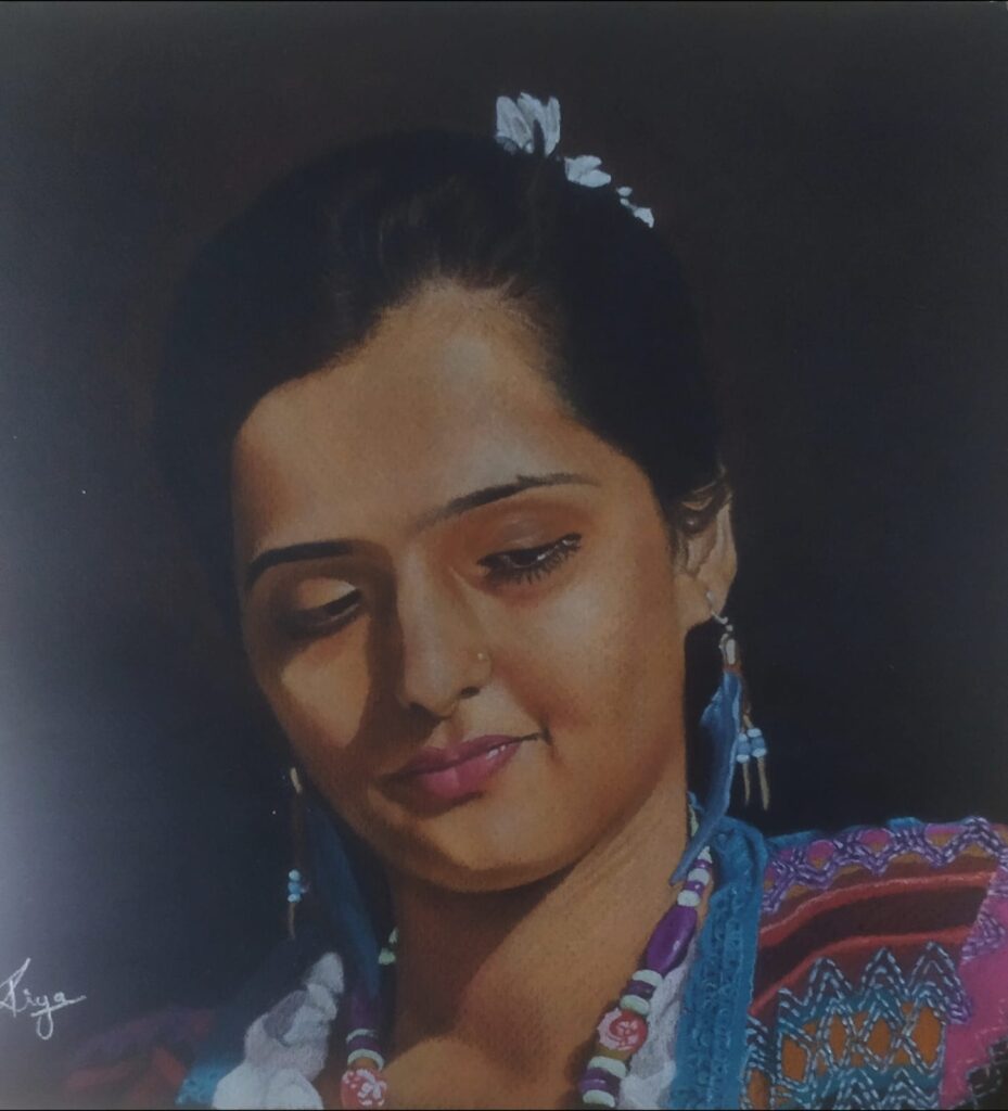 Hyper-realistic soft pastels human portrait -https://thecanvaswall.com/