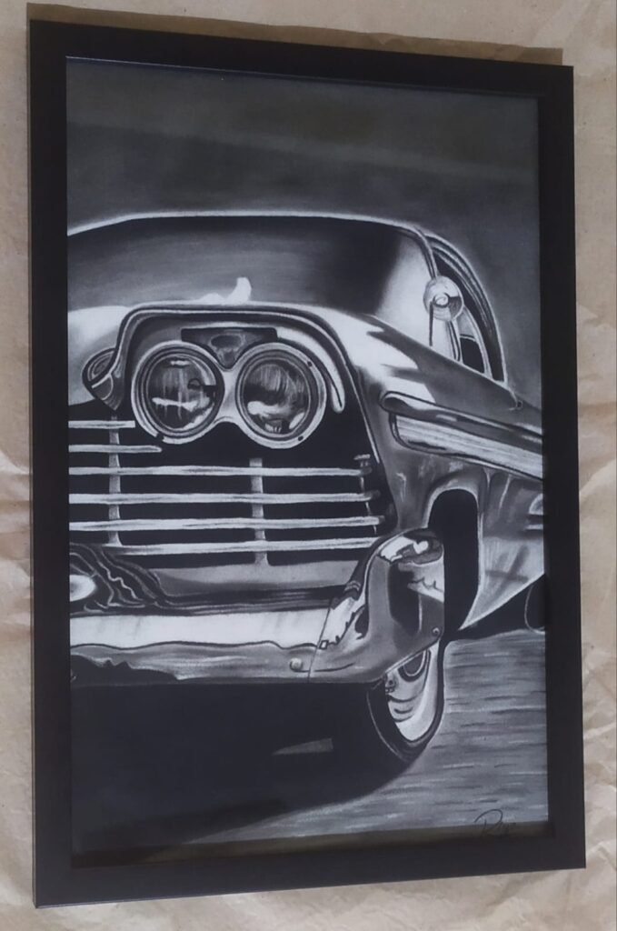 Wall decor Vintage car painting-https://thecanvaswall.com/