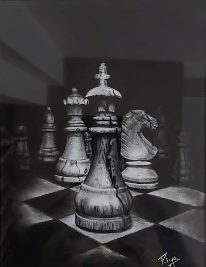 Wall decor Vintage chess painting-https://thecanvaswall.com/