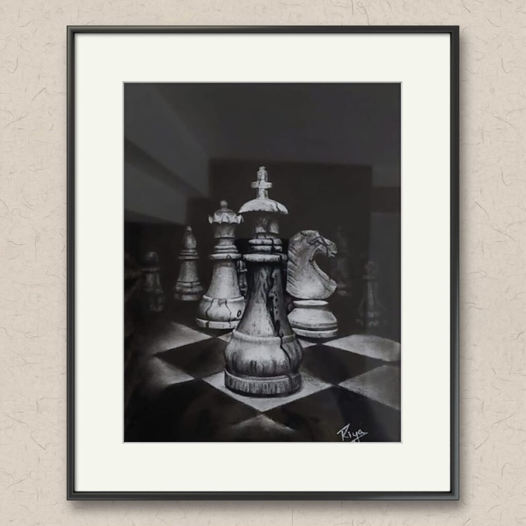 Wall decor Vintage chess painting-https://thecanvaswall.com/