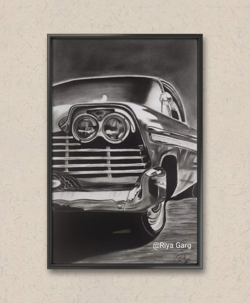 Wall decor Vintage car painting-https://thecanvaswall.com/